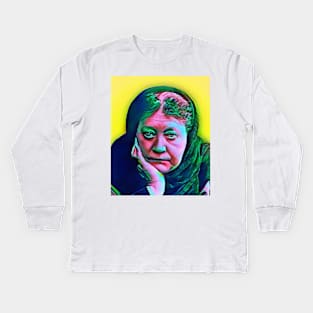 Helena Blavatsky Colourful Portrait | Helena Blavatsky Artwork 6 Kids Long Sleeve T-Shirt